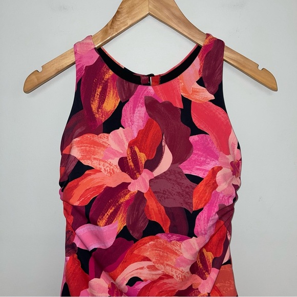 Athleta One-Piece Swimsuit Women's Size Medium Pink Floral Maldives High Neck‎ - Picture 4 of 11